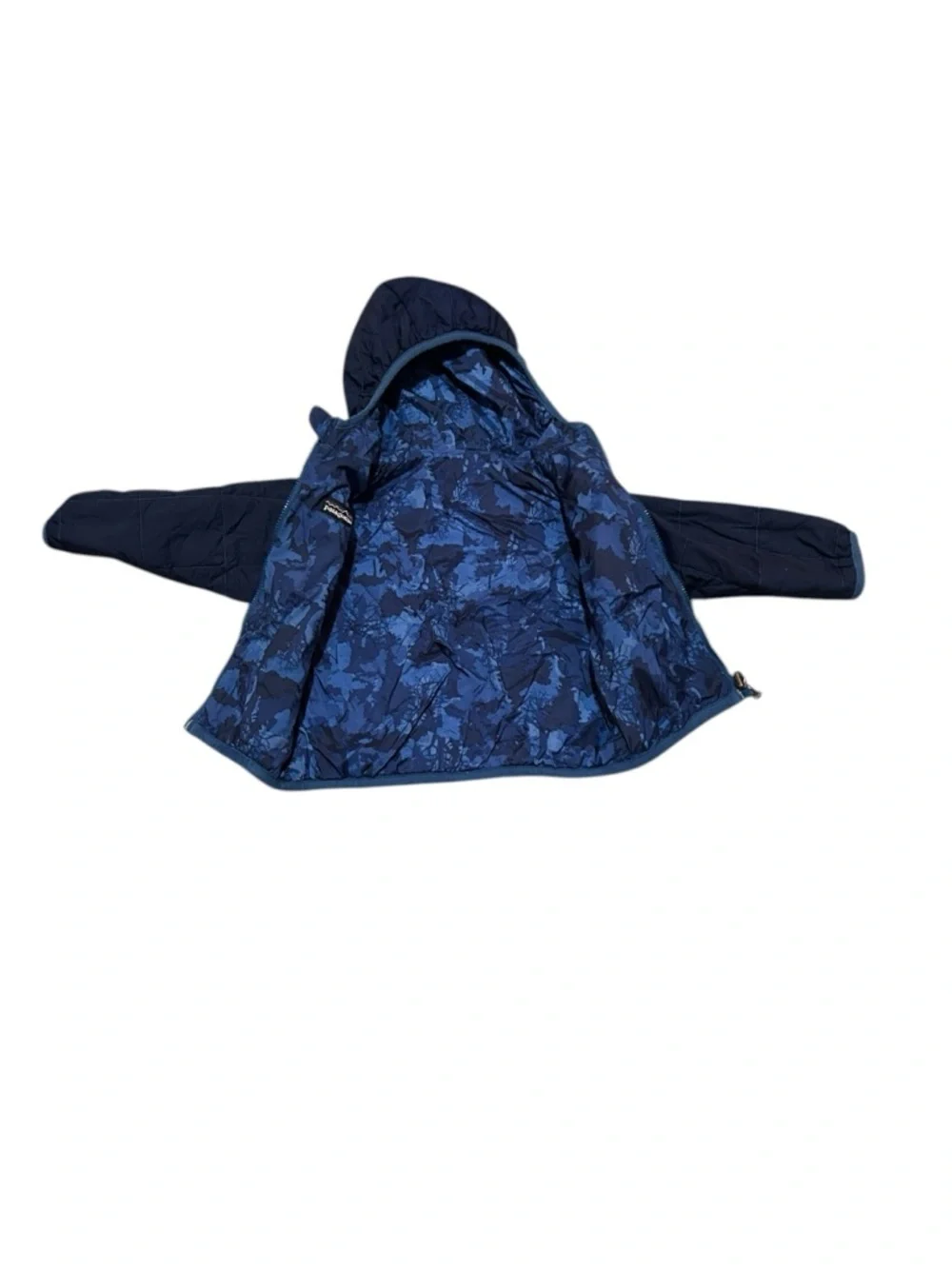 PATAGONIA Baby Reversible Down Wear Hooded Full Zip Hi Lo Puffer Camo Jacket